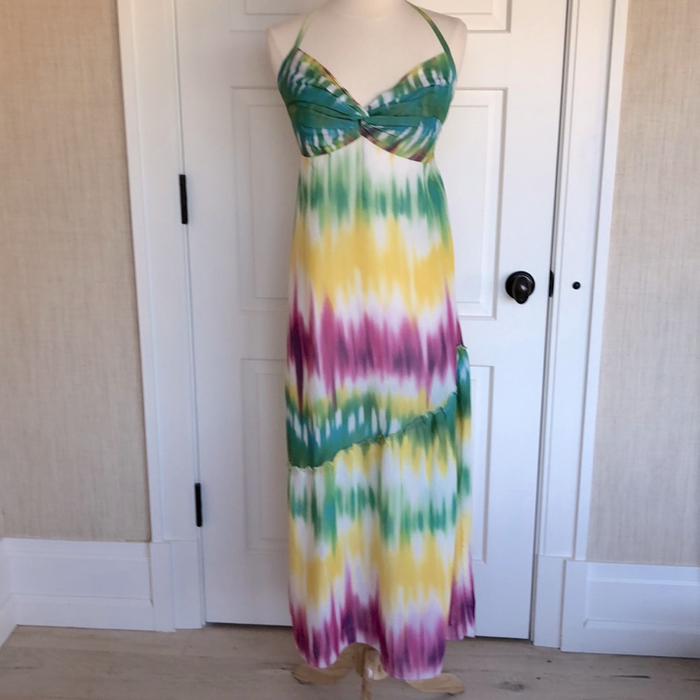 Beyond Tie Dye Rainbow Color Maxi Dress M